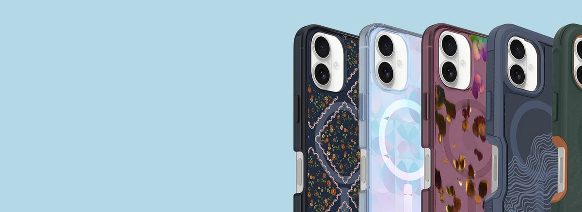 Variety of colorful, stylish and trendy OtterBox Symmetry Series phone cases for iPhone 17