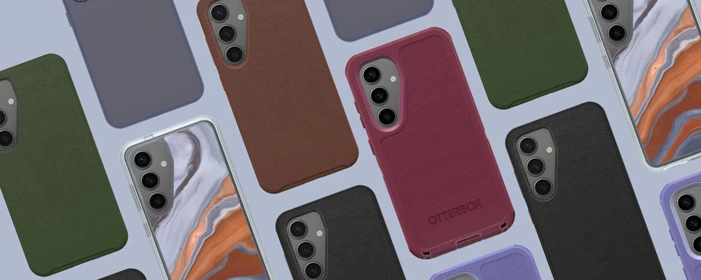Variety of colorful OtterBox phone cases for Samsung Galaxy