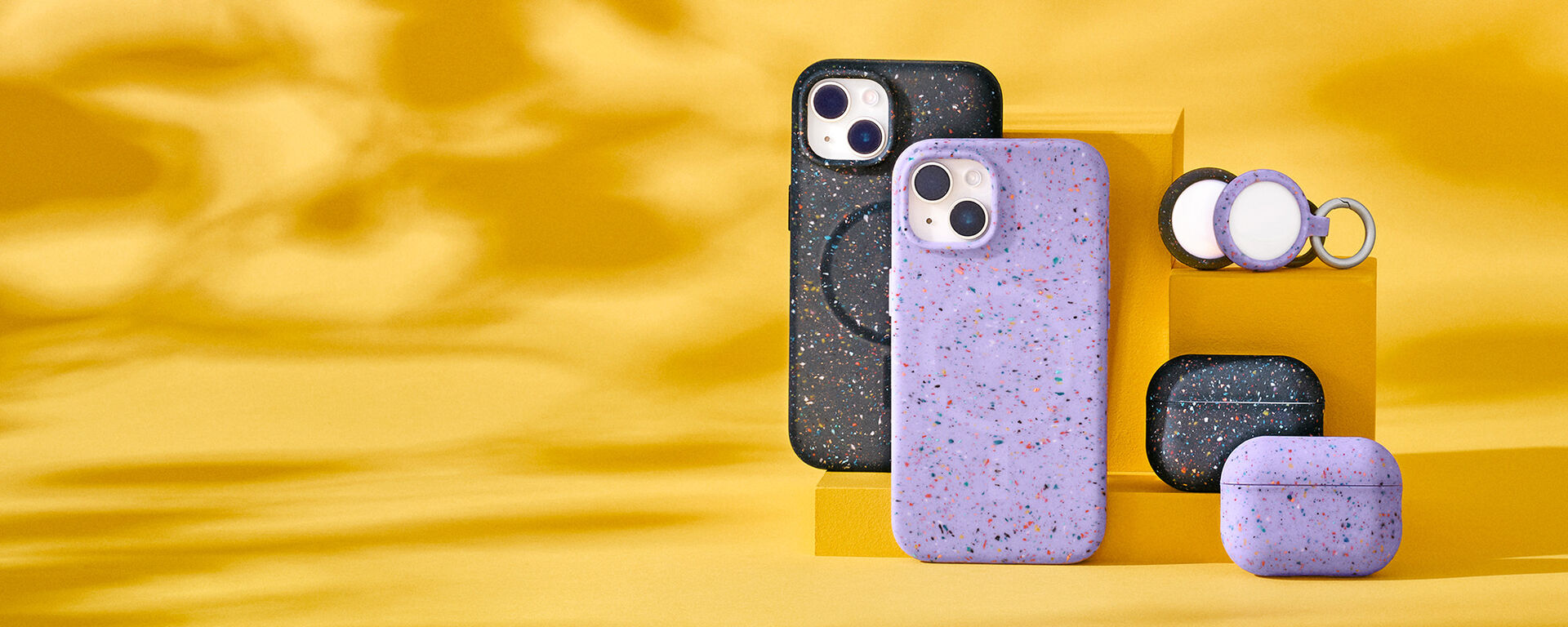 Apple iPhone, AirPods and AirTags in OtterBox Symmetry Series Core protective cases