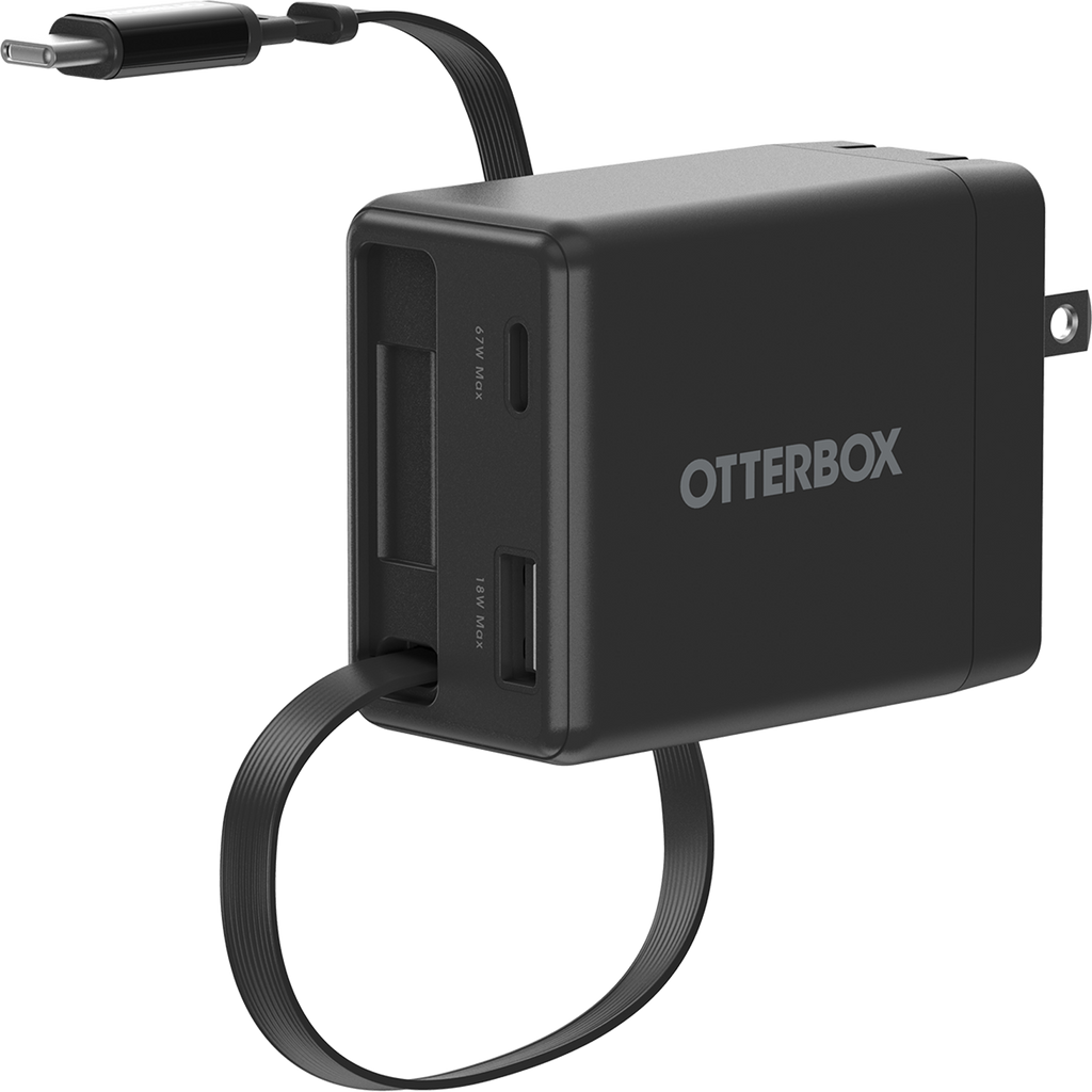 67W Wall Charger With Retractable Cable