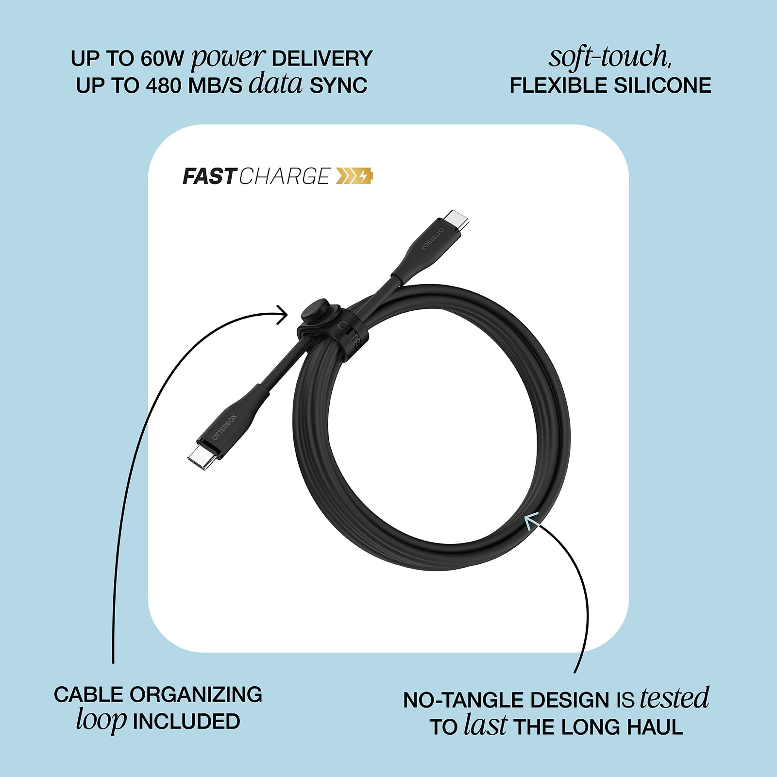 60W Cable USB-C to USB-C Standard Cable
