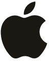 Black Apple logo on a white background