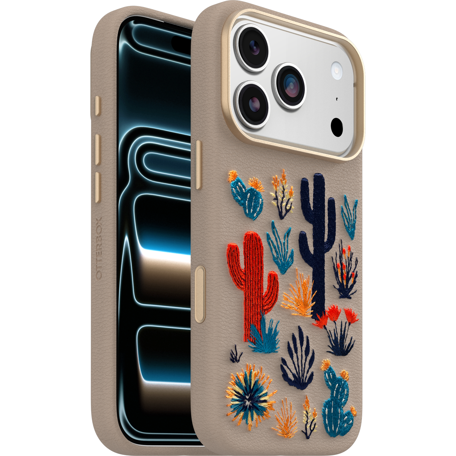 iPhone 17 Pro Symmetry Series Cactus Leather Embroidery Case - Image 15800