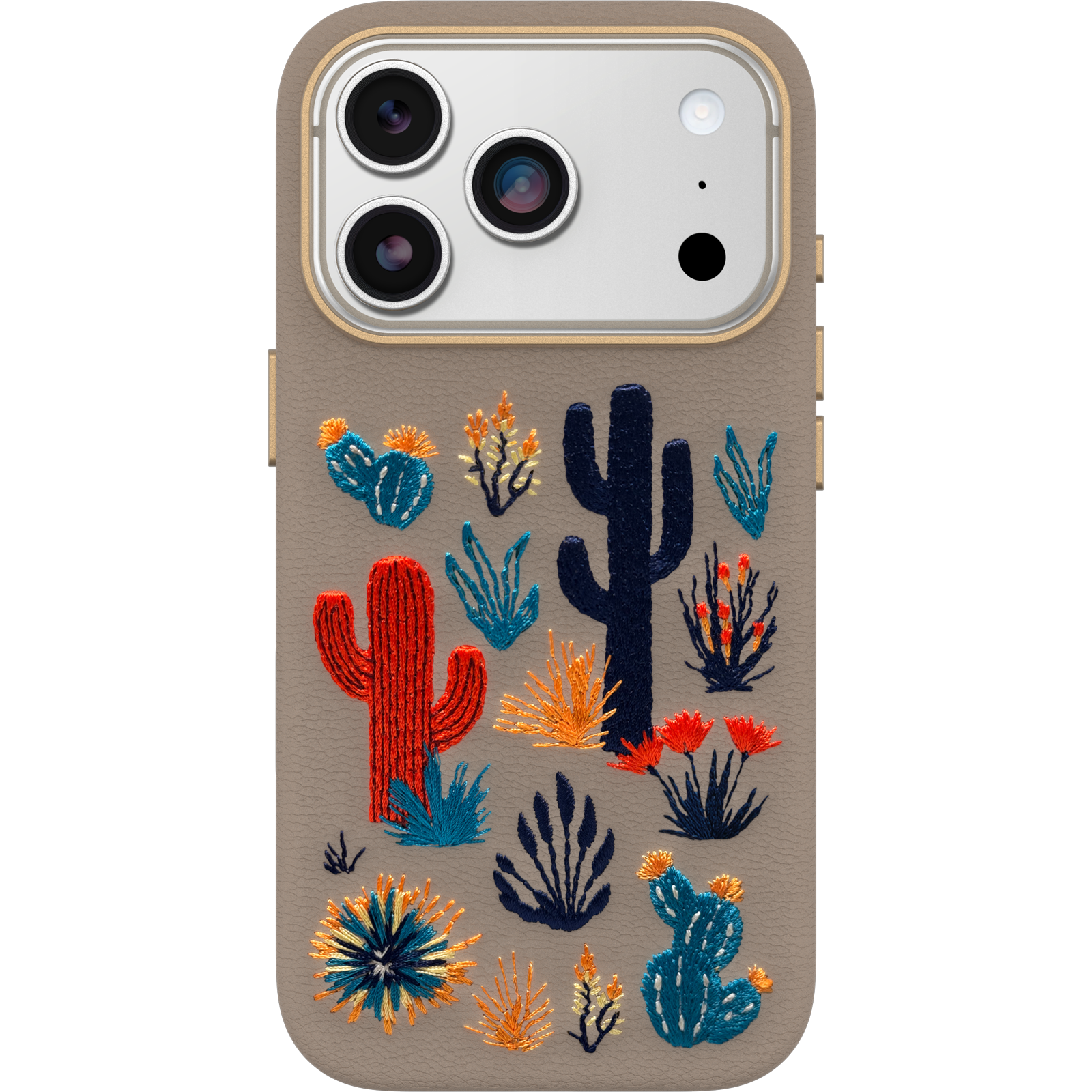 iPhone 17 Pro Symmetry Series Cactus Leather Embroidery Case - Image 15801