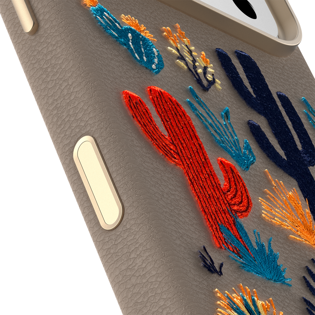 iPhone 17 Pro Symmetry Series Cactus Leather Embroidery Case - Image 15802