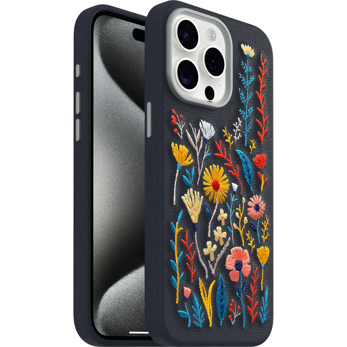 iPhone 15 Pro Max Symmetry Series Cactus Leather Embroidery Case