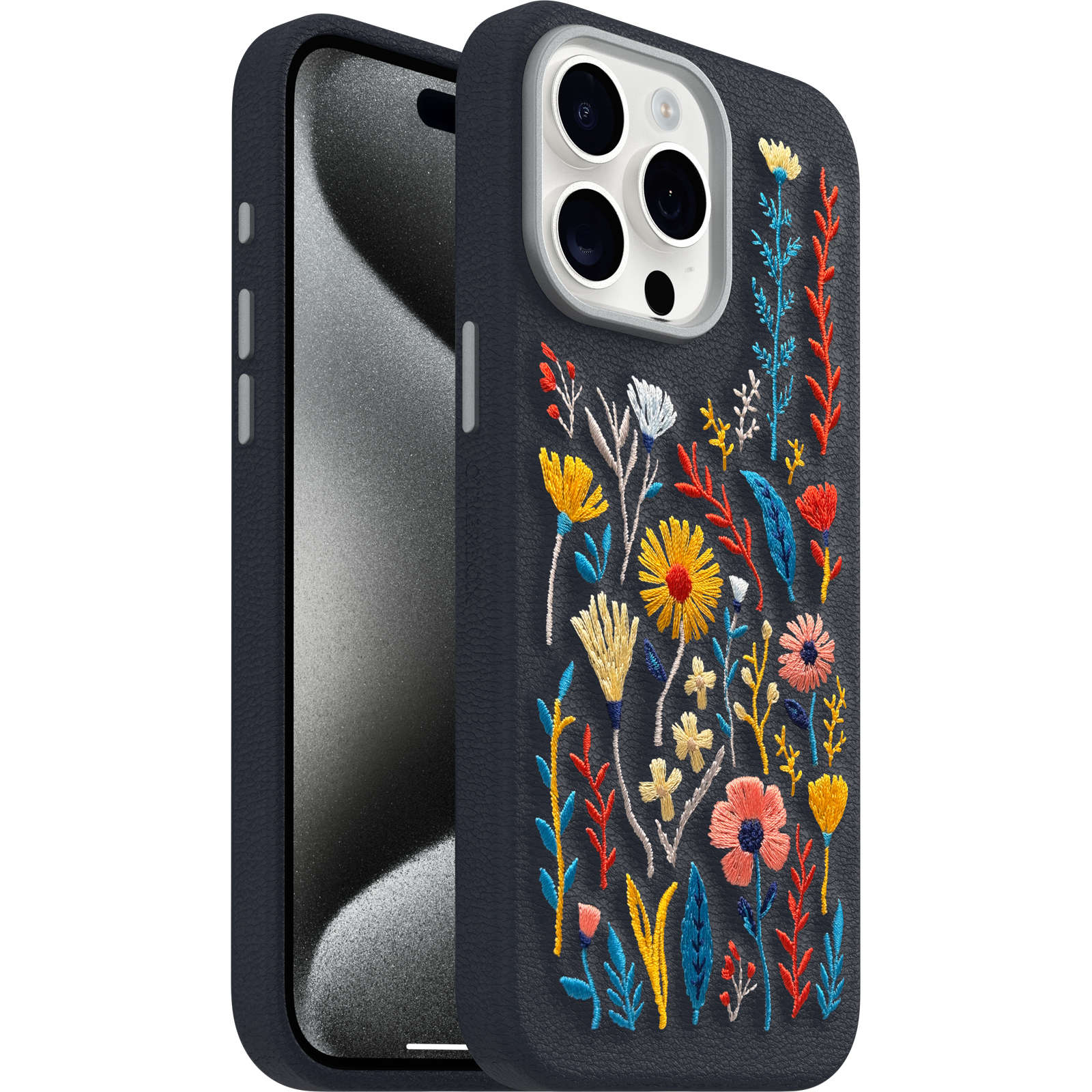 iPhone 15 Pro Max Symmetry Series Cactus Leather Embroidery Case - Image 3042