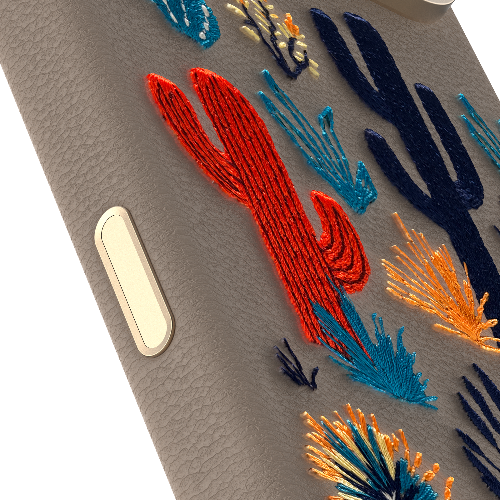 iPhone 17 Pro Max Symmetry Series Cactus Leather Embroidery Case - Image 15870
