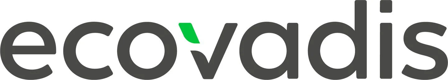 Ecovadis logo with green accent on a black background