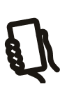 Hand holding a smartphone with a white screen