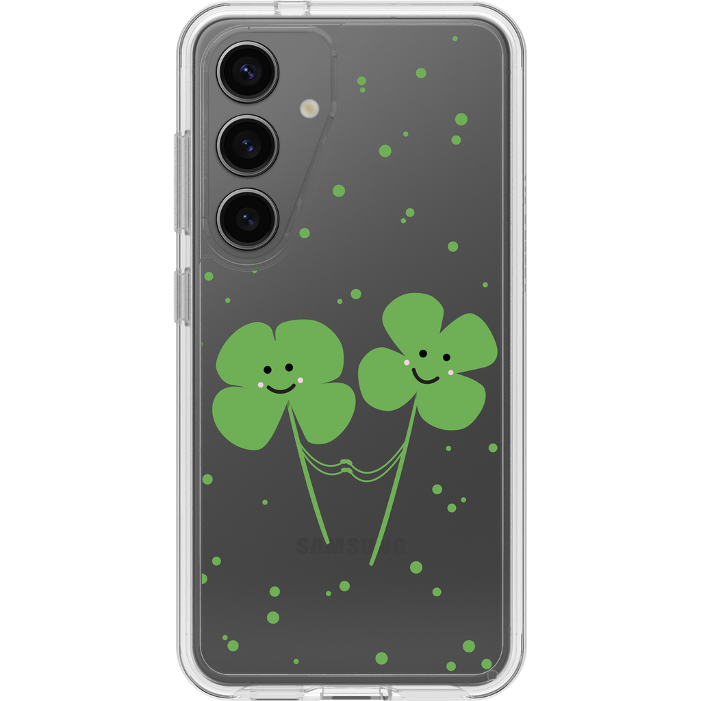 Galaxy S24 Symmetry Series Clear Clovers Case - Image 28443