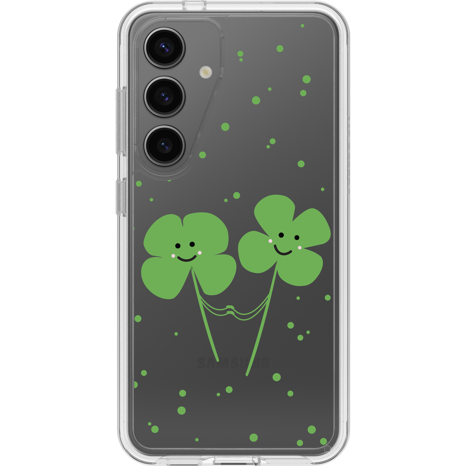 Galaxy S24 Symmetry Series Clear Clovers Case - Image 28443