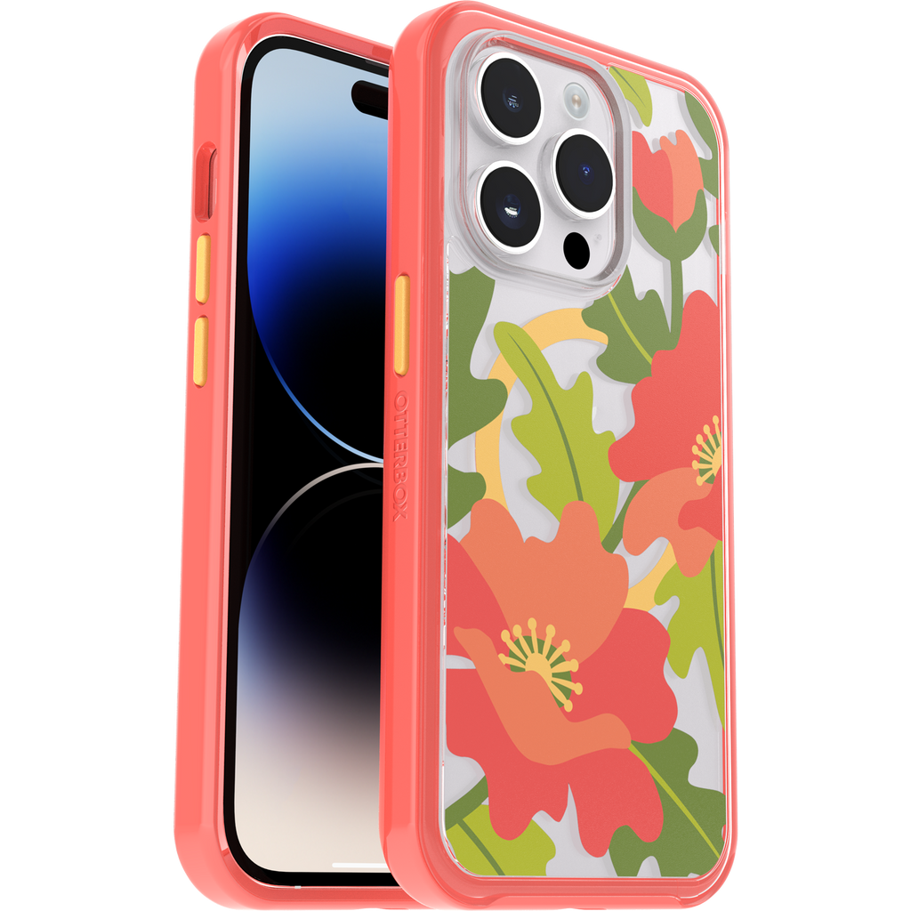 iPhone 14 Pro Symmetry Series Clear Case for MagSafe Fluttering Flora - Image 2763