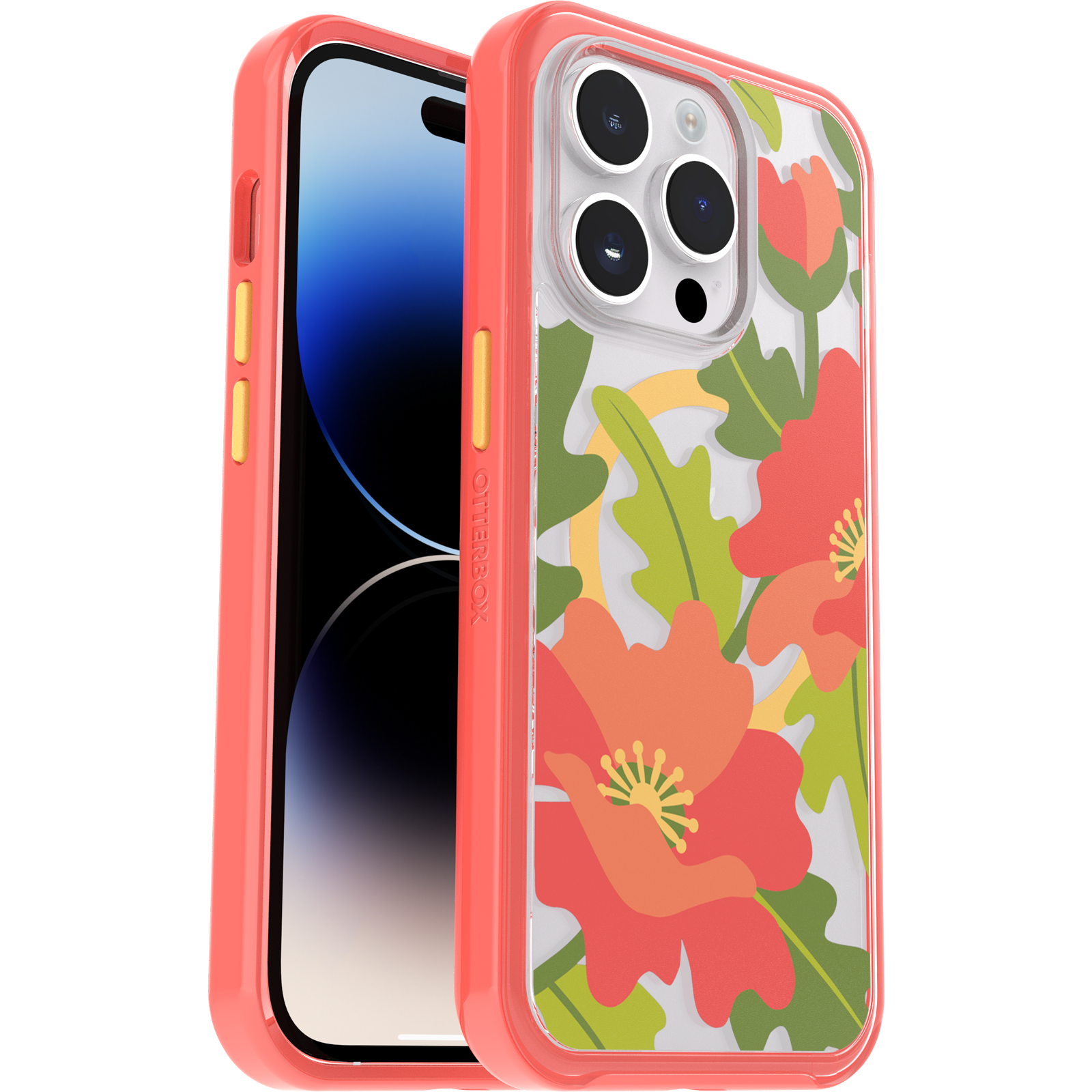 iPhone 14 Pro Symmetry Series Clear Case for MagSafe Fluttering Flora - Image 2763