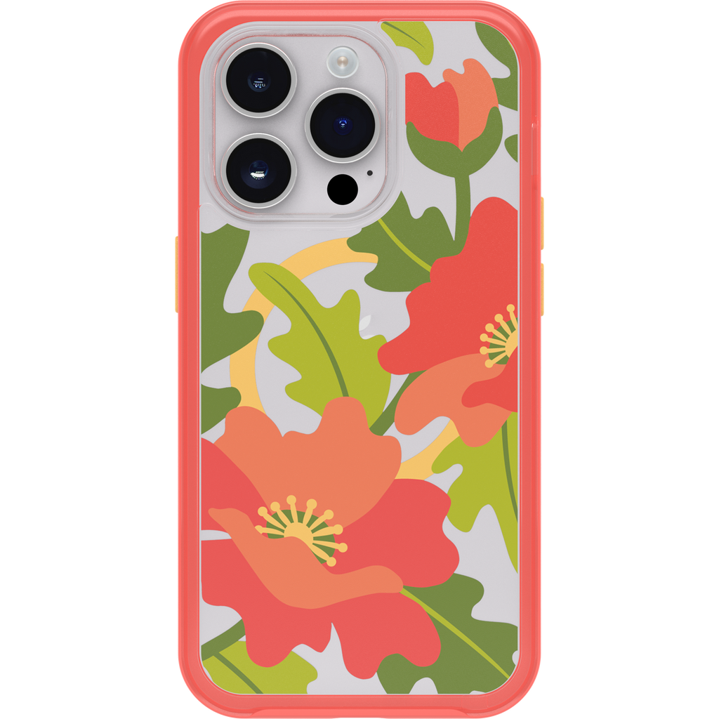 iPhone 14 Pro Symmetry Series Clear Case for MagSafe Fluttering Flora - Image 2764