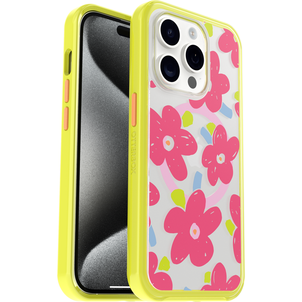 iPhone 15 Pro Symmetry Series Clear Case for MagSafe Fluttering Flora - Image 28226