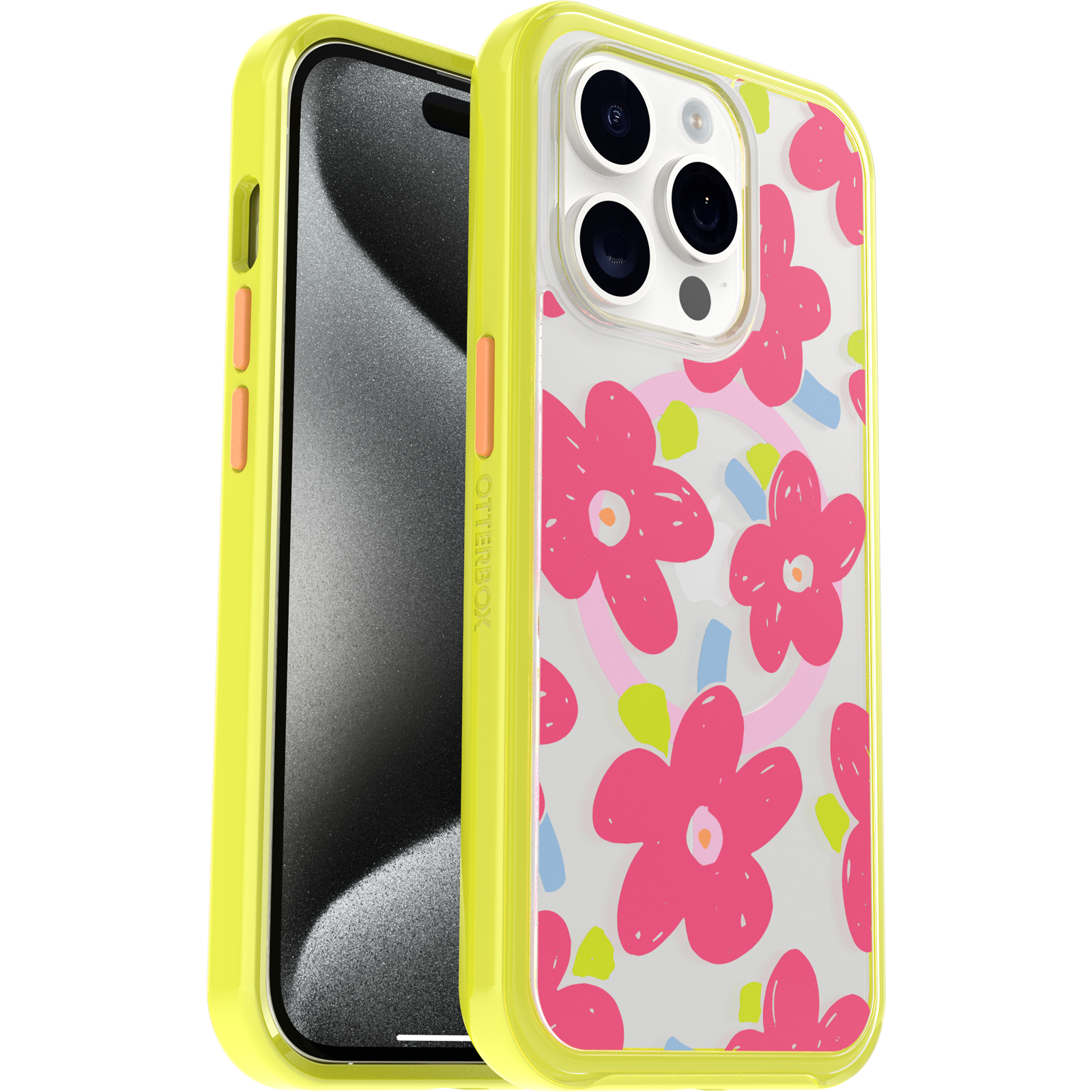 iPhone 15 Pro Symmetry Series Clear Case for MagSafe Fluttering Flora - Image 28226