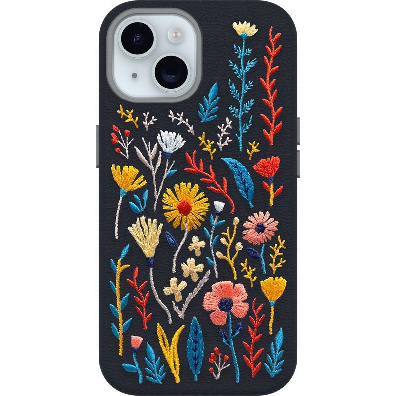 product image 2 - iPhone 16e and iPhone 15 Case Symmetry Series Cactus Leather Embroidery