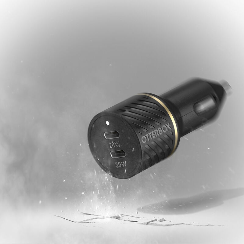 product image 5 - USB-C to USB-C Dual Port Car Charger, 50W Combined Fast Charge