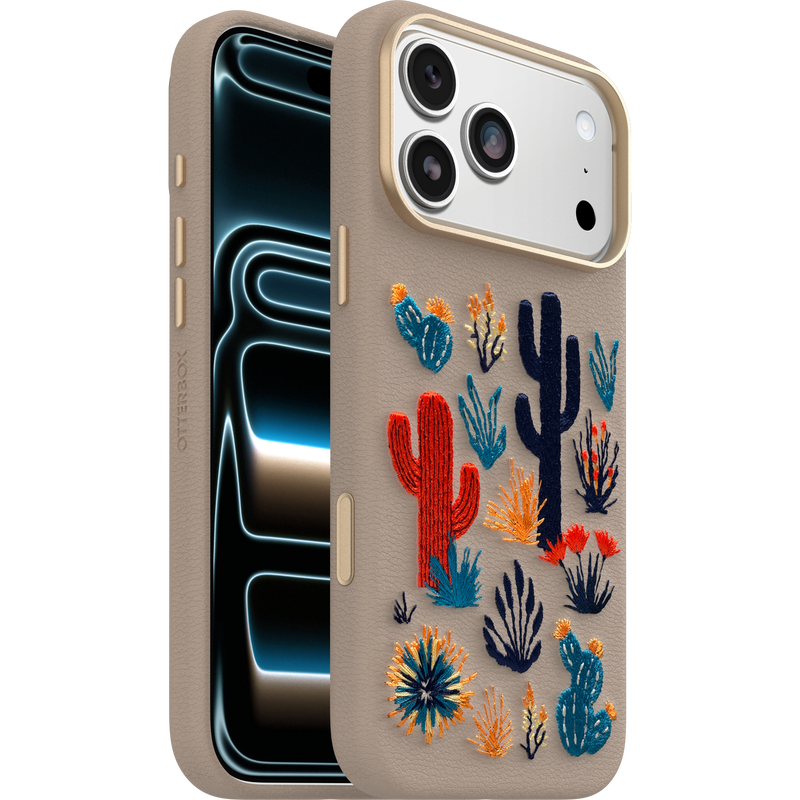 product image 1 - iPhone 17 Pro Max Case Symmetry Series Cactus Leather Embroidery