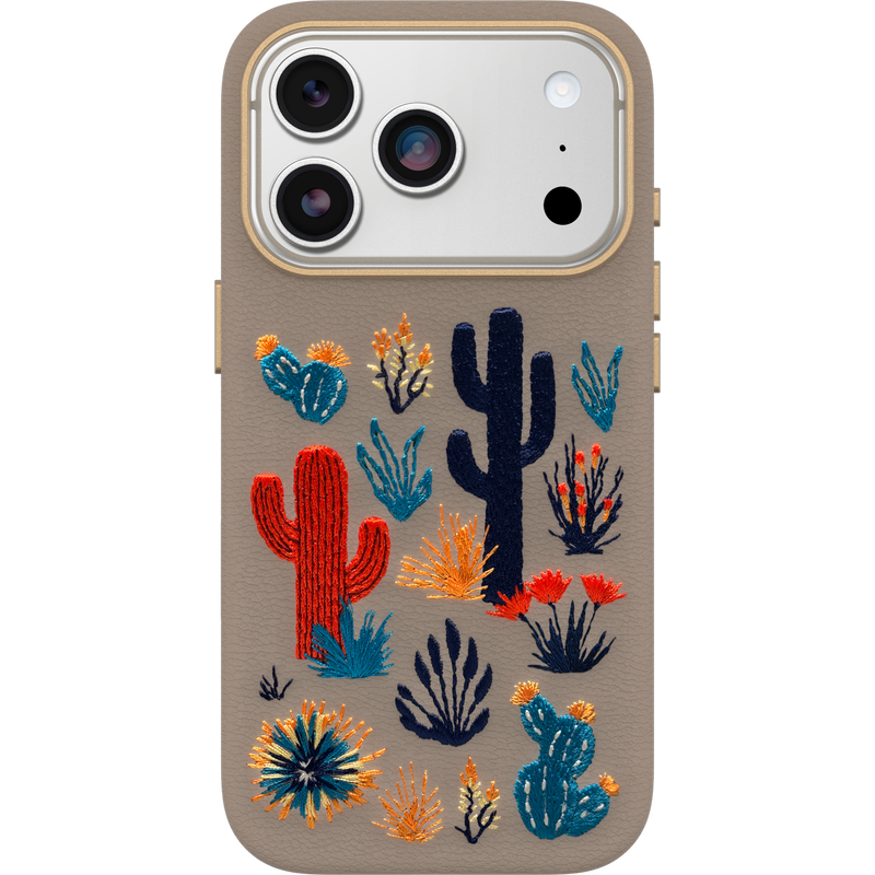 product image 2 - iPhone 17 Pro Case Symmetry Series Cactus Leather Embroidery