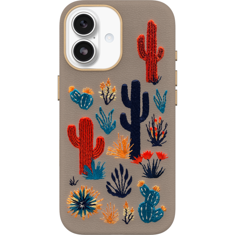 product image 2 - iPhone 17 Case Symmetry Series Cactus Leather Embroidery