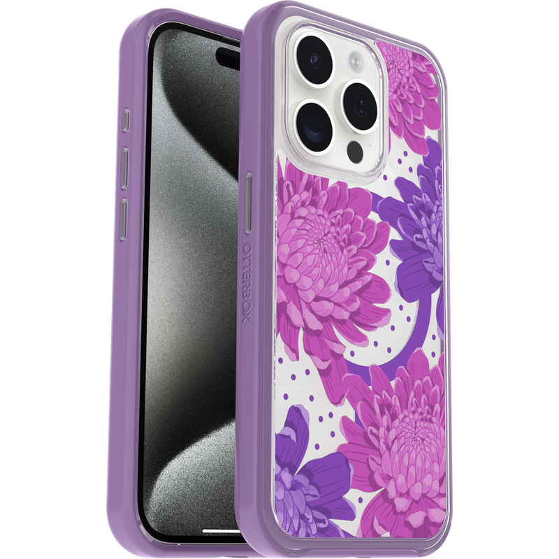 product image 1 - iPhone 15 Pro Case Symmetry Series Clear for MagSafe Fluttering Flora