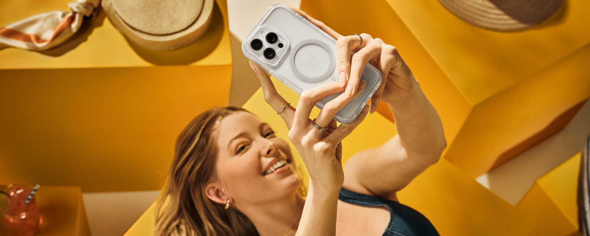 woman holding iPhone cactus leather cases