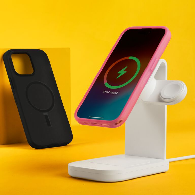 phone cases and phone charging on phone stand