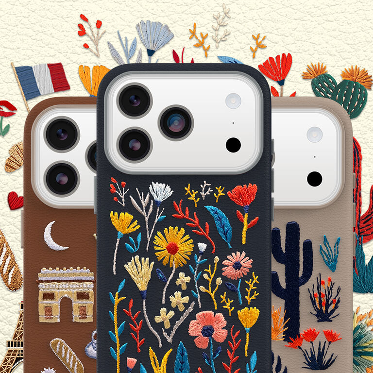 Symmetry series cactus leather embroidery floral, paris, and cactus cases | OtterBox