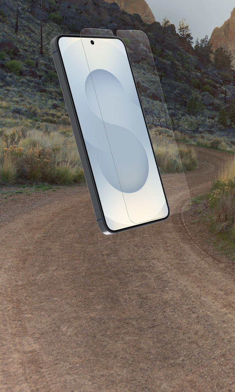Galaxy screen protector with road background