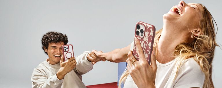 selfie using purple cactus leather iPhone case