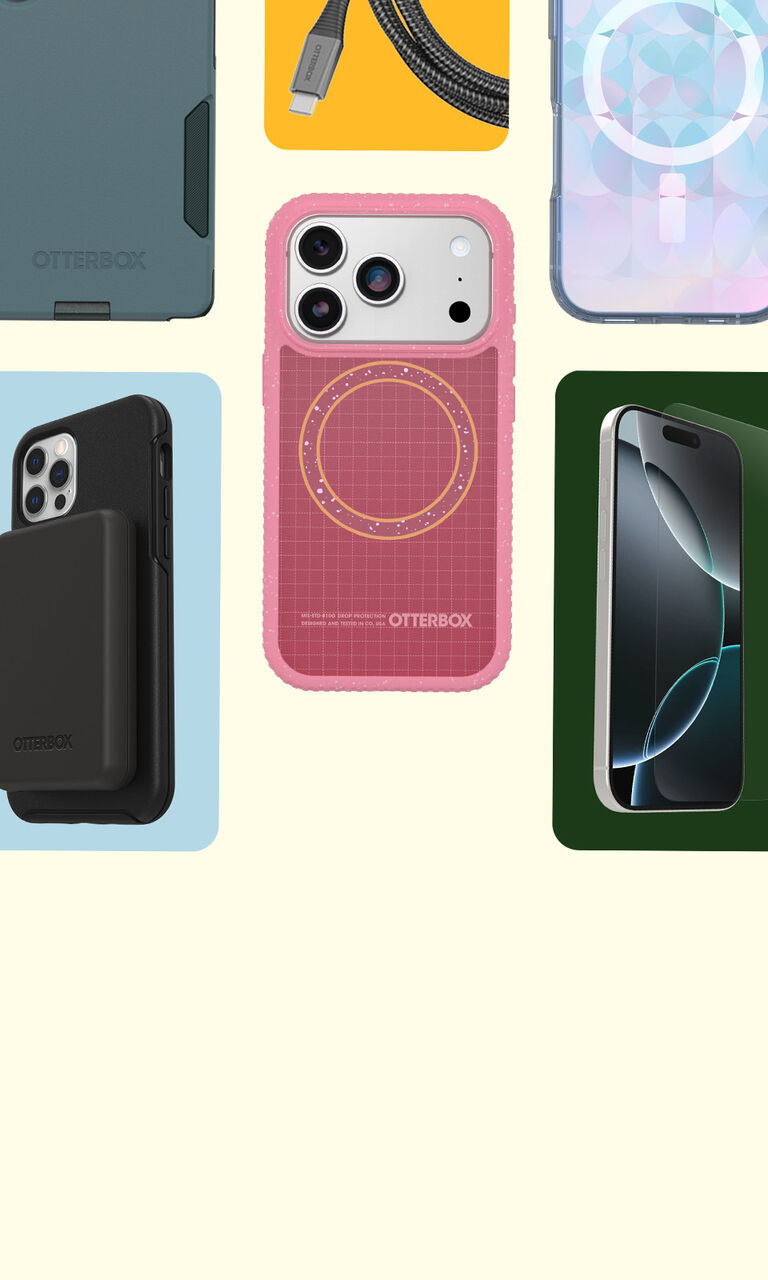 iPhone case, screen protector and power bank