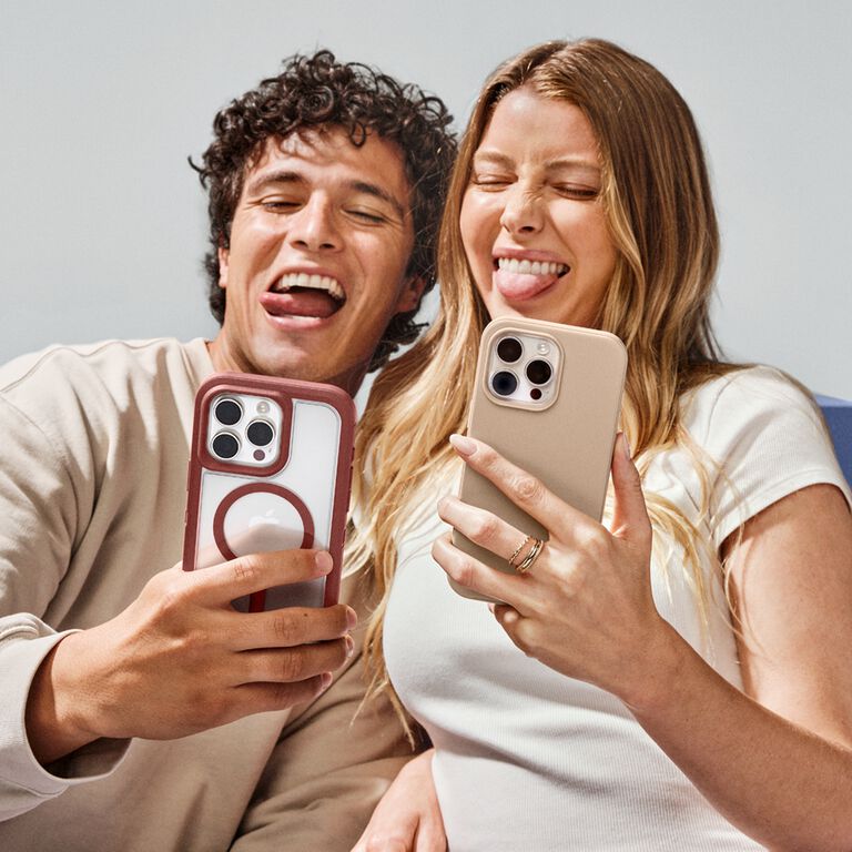 selfie using purple cactus leather iPhone case