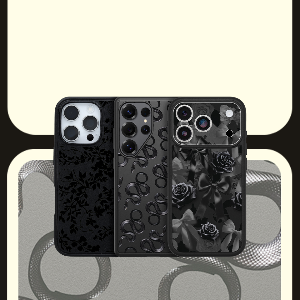 Snake and Floral Black Cases | OtterBox